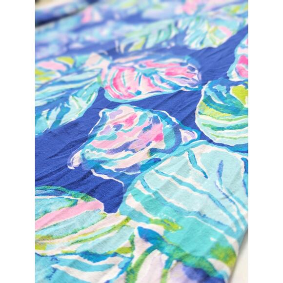 Lilly Pulitzer Marlowe Dress Lapis Blue Pop Up Jungle Hoppin 3/4 Sleeve Size M - Picture 7 of 9